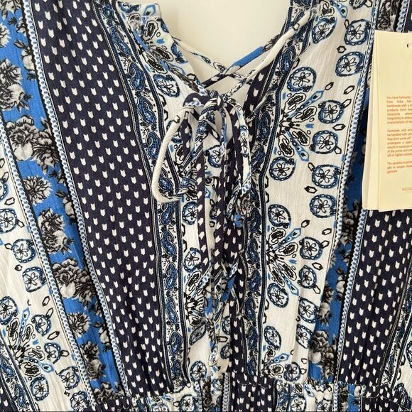 Rococo Sand Bell Sleeve Paisley Maxi Dress XS - Picture 4 of 6